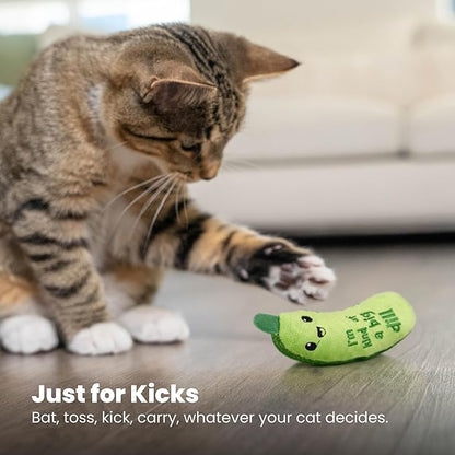 Catstages Crunchy Pickle Kicker Cat Toy – Plush Crinkle Toy - Image 8
