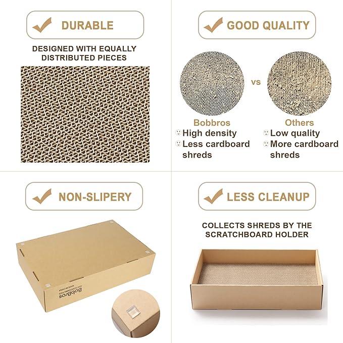 5 Packs in 1 XL Cat Scratcher, Cat Scratching Pad, Double Sided Cardboard Cat - Image 2