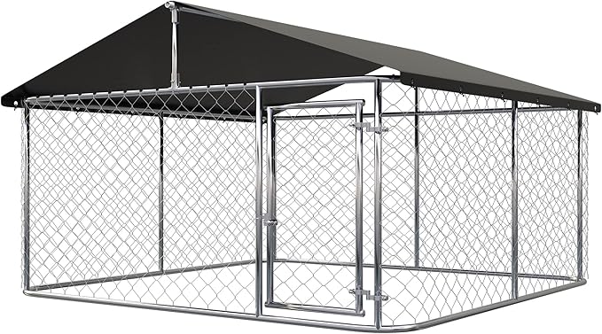 Petony 78"x 78" Outdoor Dog Enclosure Heavy Duty Dog Kennel House Mesh Dog Big by Petony