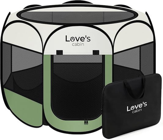 Love's cabin Pet Puppy Dog Playpen, Medium Dog Tent Crates Cage Indoor/Outdoor by Lovescabin