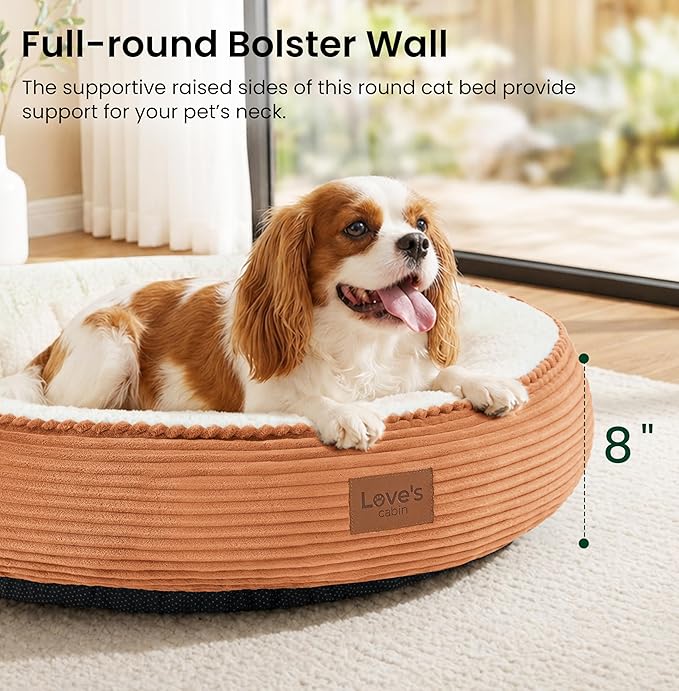 Love's cabin Round Donut Cat and Dog Cushion Bed, 30in Pet Bed - Image 6