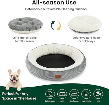 Love's cabin Round Donut Cat and Dog Cushion Bed, 30in Pet Bed - Image 3