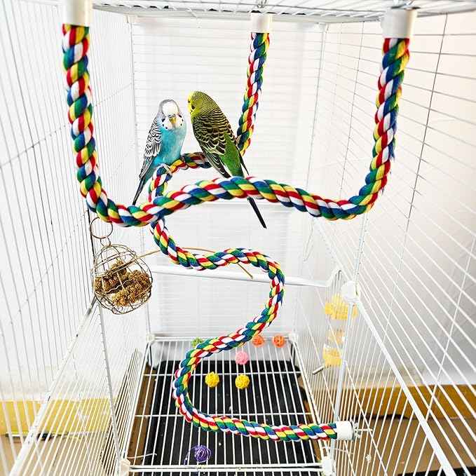 31.5-Inch × 0.8-Inch Diameter Nipple Style Bird Rope Perch, Bird cage - Image 8