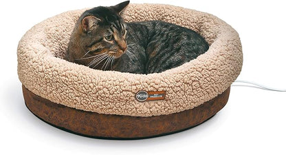 K&H Pet Products Heated Cat Bed Indoor, Thermo-Snuggle Cup Bomber Soft Heated by KHPetProducts