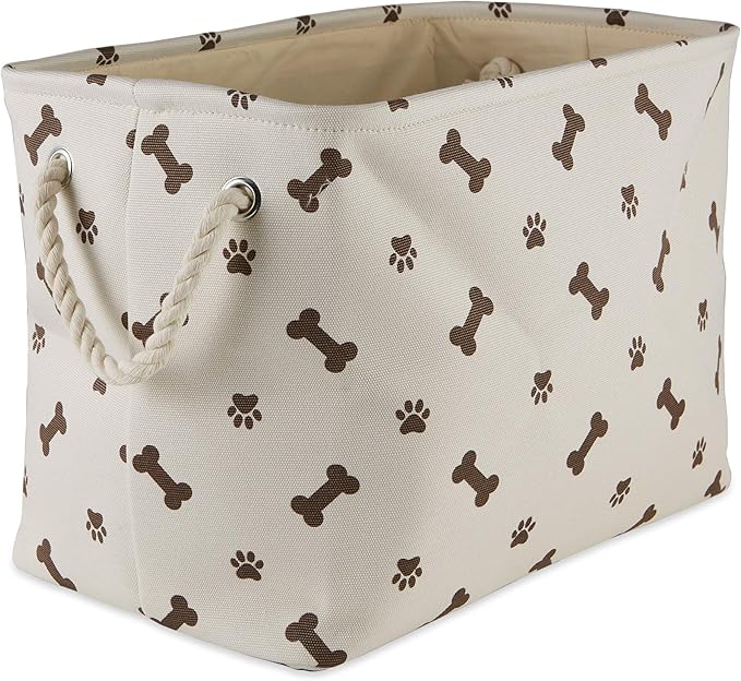 Bone Dry Pet Storage Collection Paw and Bone Print, Medium Rectangle, Dark Brown - Image 2