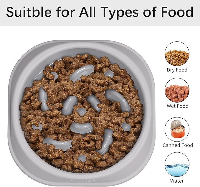 MateeyLife Small Slow Feeder Cat Bowls 2PCS, Anti-Choking Puzzle Cat Food Bowls - Image 6