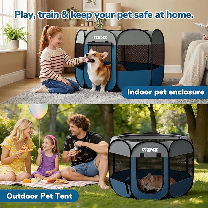 Dog Cat Playpen, Portable Puppy Pet Crate Indoors - Image 5