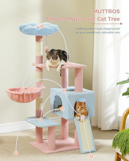 MUTTROS Flower Cat Tree 47.2" Multi-Level Cat Tower - Image 6