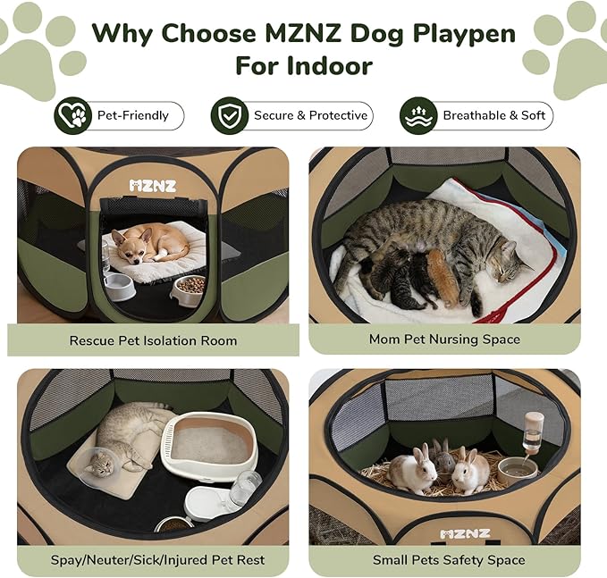 Dog Cat Playpen, Portable Small Animal Playpen Crate Indoor - Image 4