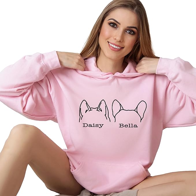 Custom Dog Mom Shirt Personalized Dog Ears Sweatshirt by CustomUnique