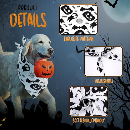 Huhumy 100 Pcs Halloween Dog Bandanas Bulk 3 Sizes Dog Washable Bandana - Image 4