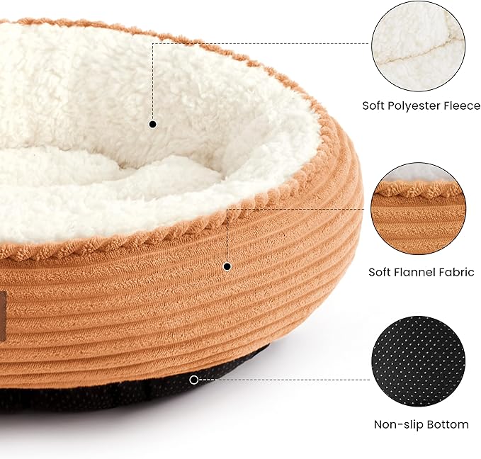 Love's cabin Round Donut Cat and Dog Cushion Bed, 30in Pet Bed - Image 2