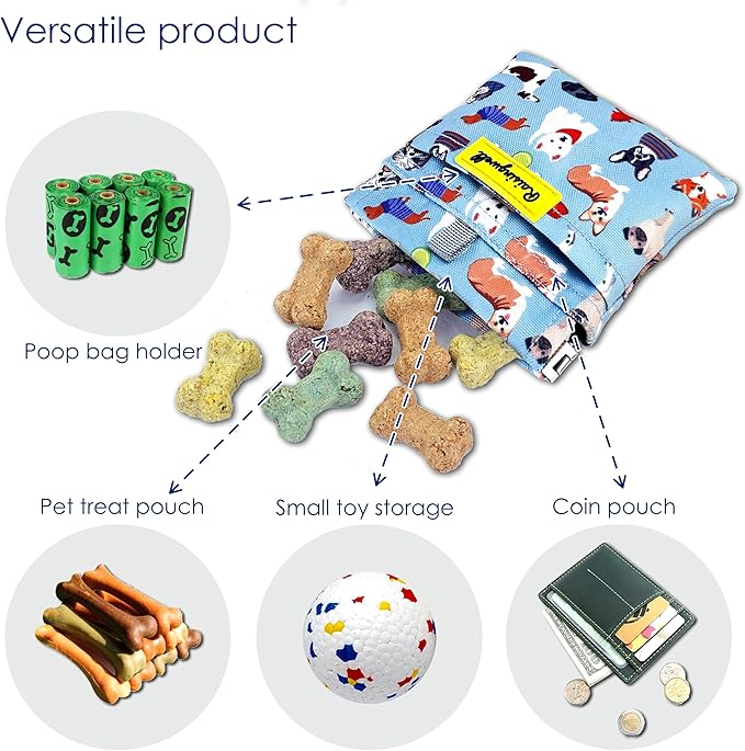 Dog Treat Pouch, Cotton Pocket Sized Training Holder, Hand Free Walking Funny - Image 4