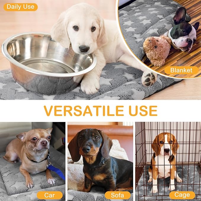 VitalCozy 4 Pcs Dog Crate Pads, Ultra Soft Warm Washable Anti-Slip Kennel Bed - Image 6