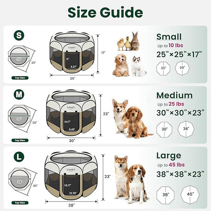 Love's cabin Dog Playpen with Washable Pee Pad, Puppy Pet Cat Playpen Small - Image 2