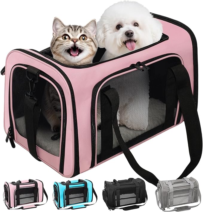 Expandable Cat Carrier Airline Approved Soft-Sided Pet Travel Carrier by Lowiparr