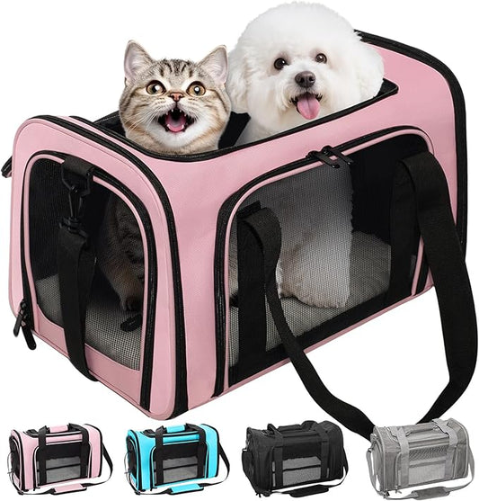 Expandable Cat Carrier Airline Approved Soft-Sided Pet Travel Carrier by Lowiparr