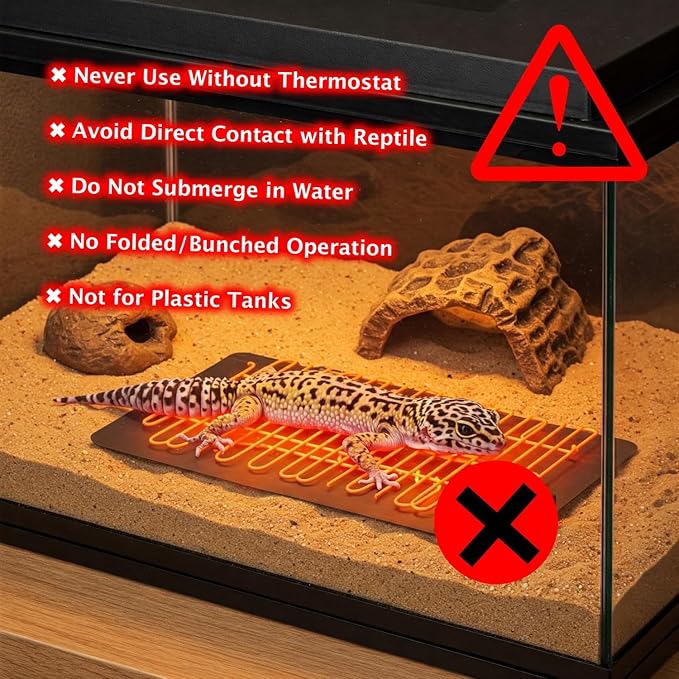 Reptile Heat Pad, Heating Pad for Reptile Tank, Bearded Dragon, Hermit Crab - Image 5