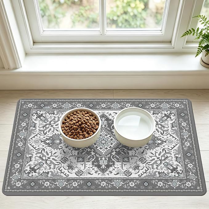 Pet Feeding Mat for Floors Waterproof Dog Mat for Food and Water Absorbent by Unknown