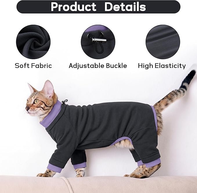 PUMYPOREITY Cat Anti-Licking Sweater – Reduce Over-Grooming & Fur Shedding - Image 4