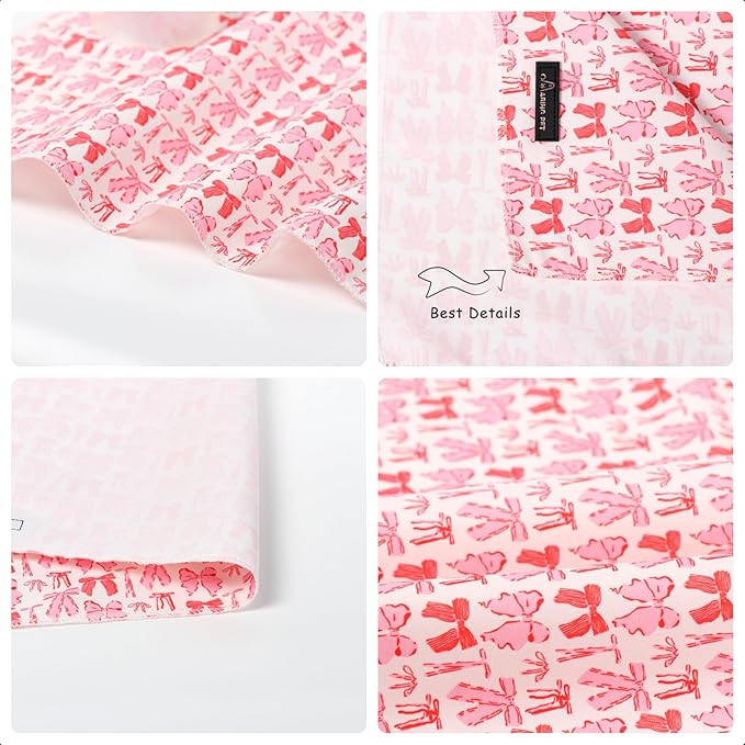 ARING PET Girl Dog Bandana, Cute Pink Bow Pet Bandanas Scarf Triangle Bibs - Image 5