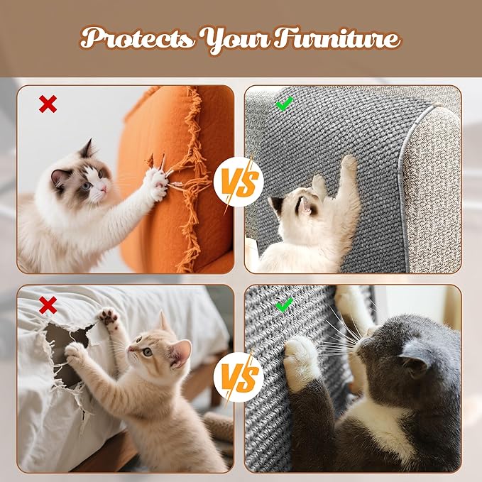 80"x15.7" Cat Wall Scratching Mat, Extra Large Cat Climbing Carpet - Image 6