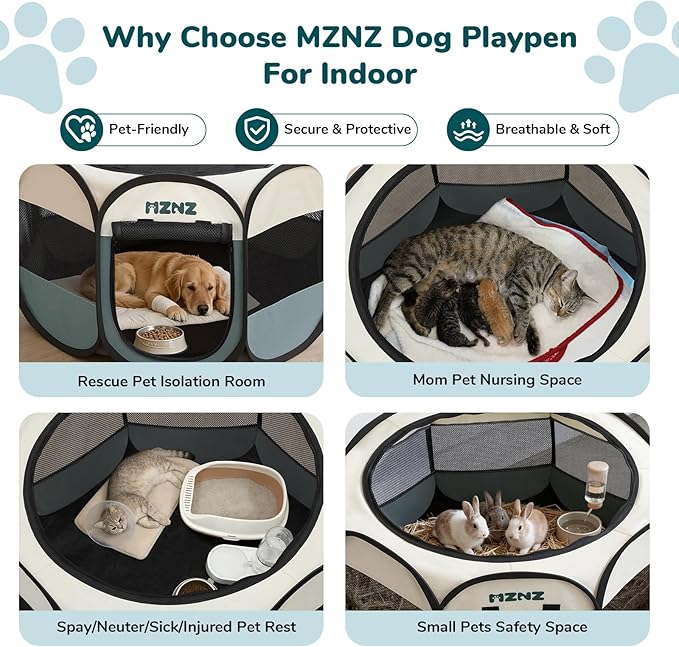 Dog Playpen, Portable Puppy Pet Crate Indoors - Image 4