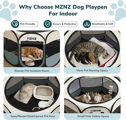 Dog Playpen, Portable Puppy Pet Crate Indoors - Image 4