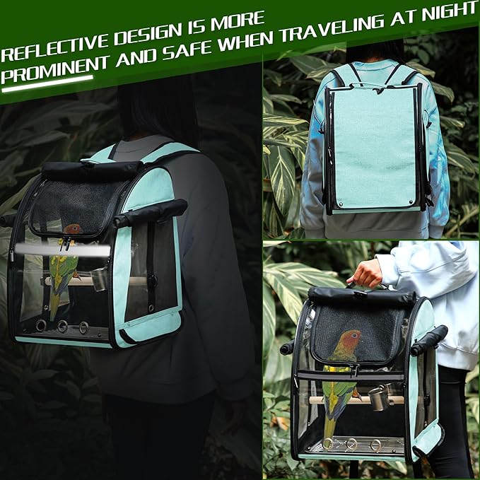 Bird Carrier Bag with Indestructible Stainless Steel Mesh, Bird Travel Cage - Image 3