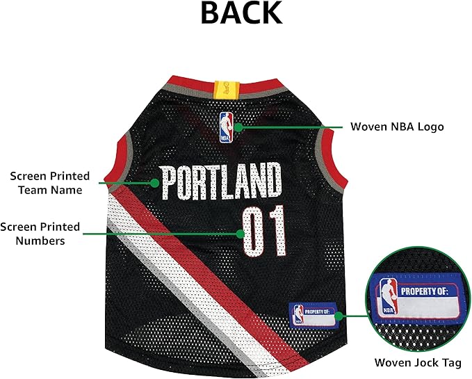 Pets First NBA Portland Trailblazers Dog Jersey, Medium- Tank Top Basketball - Image 6