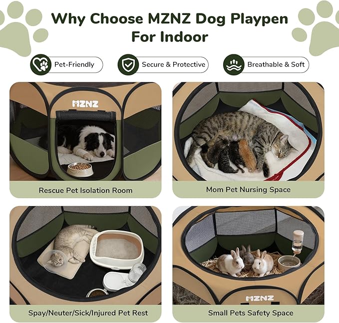 Dog Playpen, Portable Puppy Pet Crate Indoors - Image 4