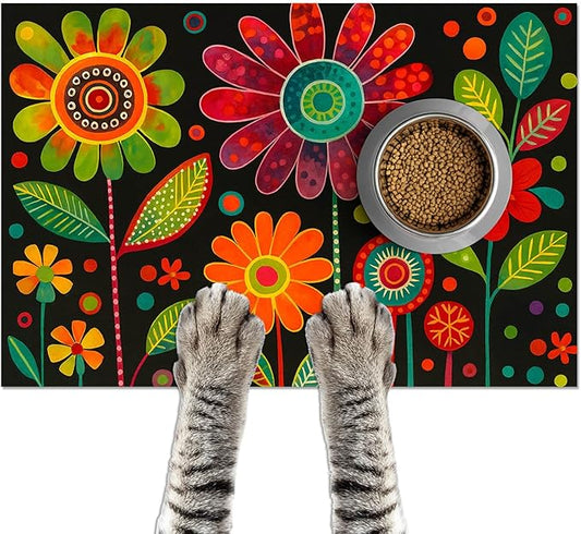 HOMETITUTE Pet Food Mat Spill-Proof Pets Feeding Mats by HOMETITUTE