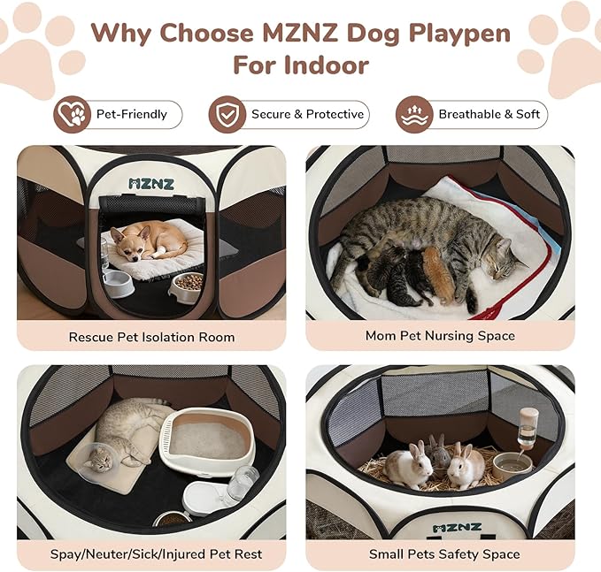 Dog Cat Playpen, Portable Small Animal Playpen Crate Indoor - Image 4