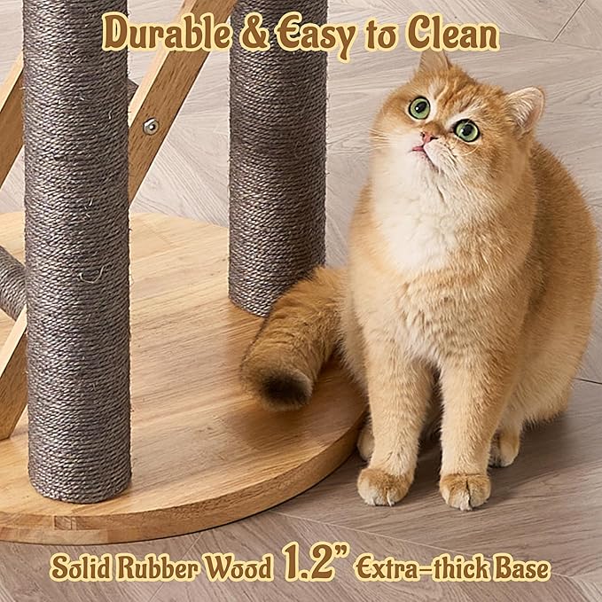 Modern Cat Tree Tower with Scratching Post, 61.5in Tall Cat Tree - Image 8