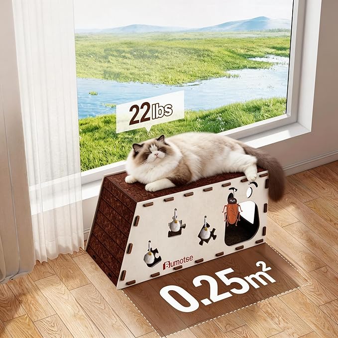 Felt Cat Bed Cave for Indoor Cats, Modular Tunnel Hideaway House for Large Cats - Image 5