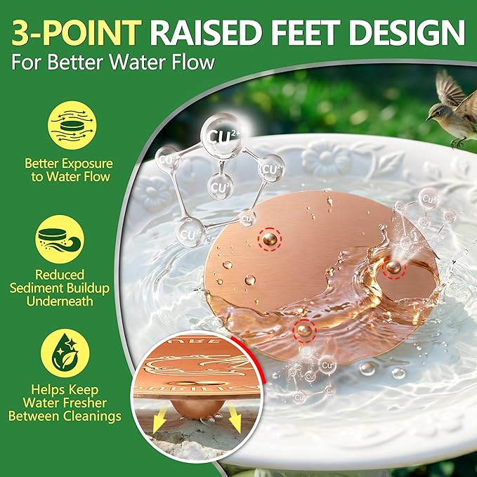 Factee Bird Bath Copper Disk – 0.6mm Thick 99.9% Pure Copper Cleaning Disk - Image 4