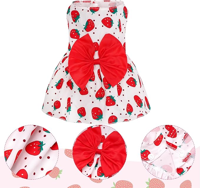 choyaxo 4pcs Cute Dog Dress Pet Dress Puppy Skirt Summer Pet Clothes - Image 2