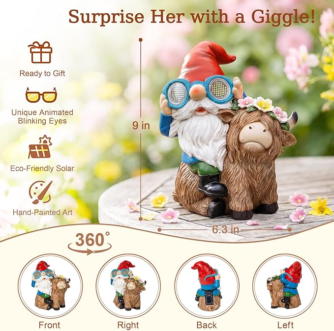 C&Y&G&X Solar Garden Gnome Statue - Image 3