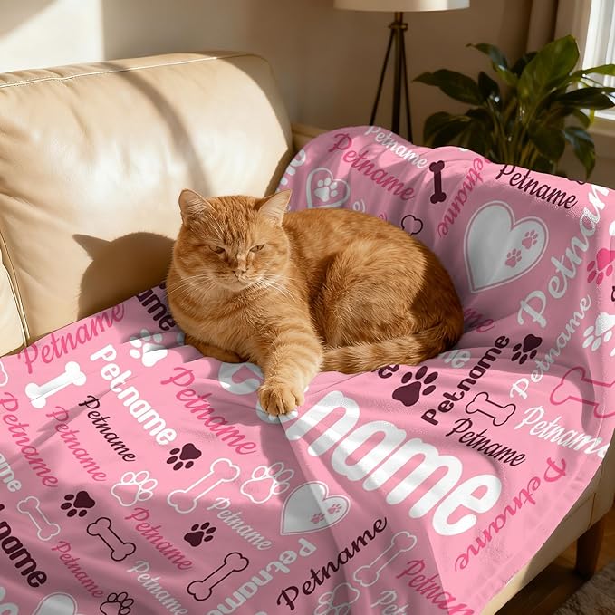 Custom Blanket with Dog Name Personalized Funny Throw Blankets Soft Warm Fleece - Image 6
