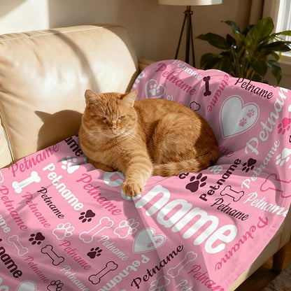 Custom Blanket with Dog Name Personalized Funny Throw Blankets Soft Warm Fleece - Image 6