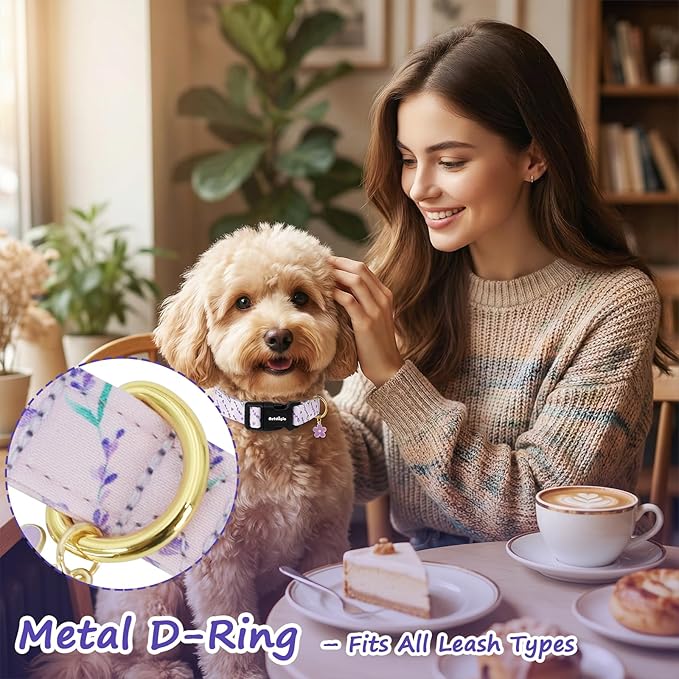 Dog Collar for Medium Dogs, Spring Purple Dog Collars - Image 6