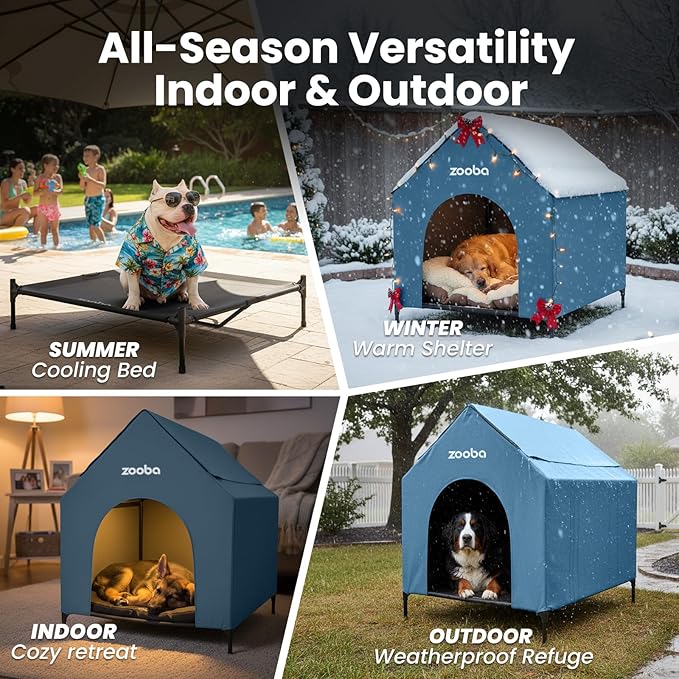 Zooba 36" Large Dog House for Large Dog Indoor or Outside, Weatherproof 600D - Image 5