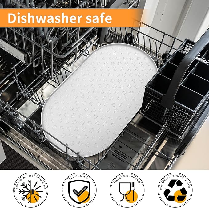 KPWACD Pet Placemat for Dog and Cat, Anti-Slip Waterproof Dogs Feeding Bowl Mat - Image 7