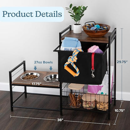 Elevated Dog Bowls with Storage - Image 3