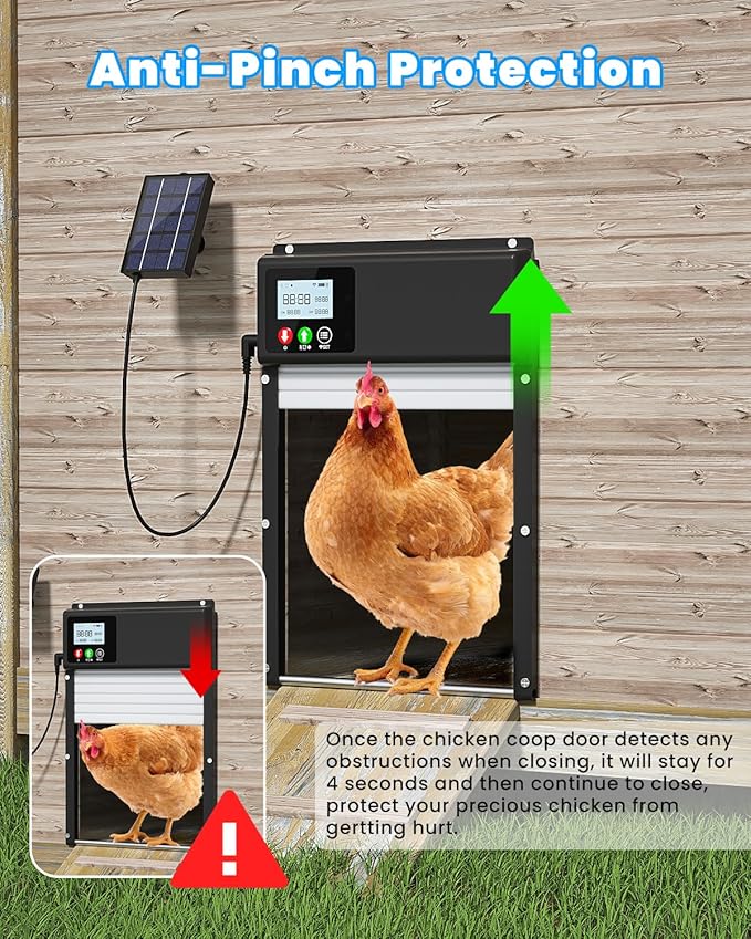 Automatic Chicken Coop Door Solar Powered, WiFi Automatic Chicken Door APP - Image 6