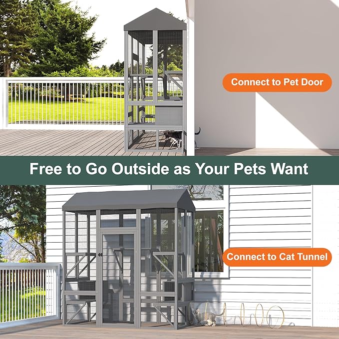 TIMHAKA 72 inch Catio Outdoor Cat Enclosure, Large Cat Catio - Image 3