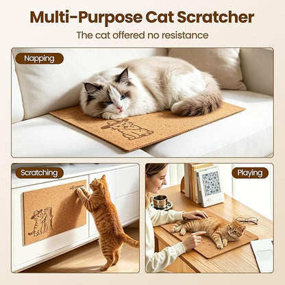 Natural Cork Cat Scratcher Art 3pcs-Cat Scratching-Cat Scratch Mats-Art - Image 4