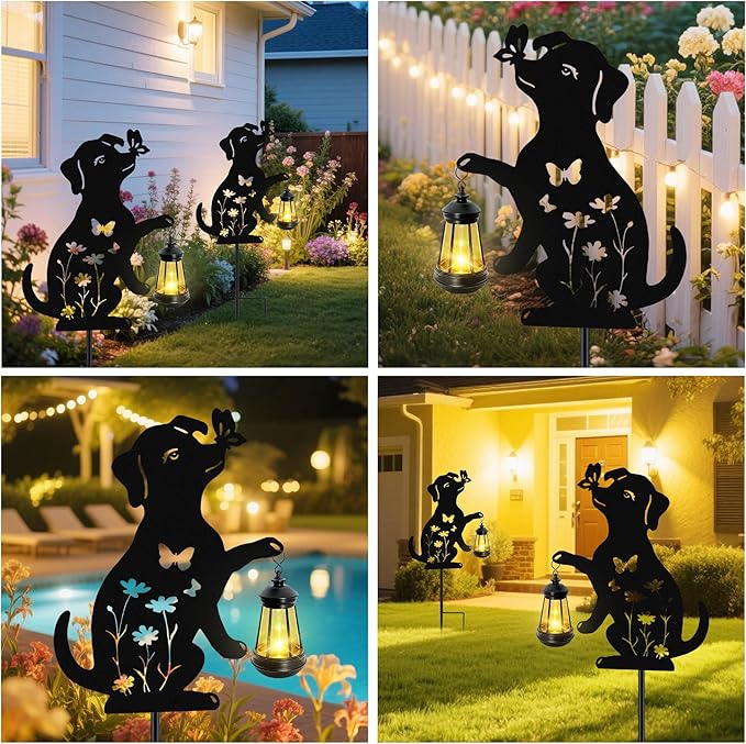 Solar Lights Outdoor Stakes, Metal Dog Solar Lights, Birthday Gifts - Image 5