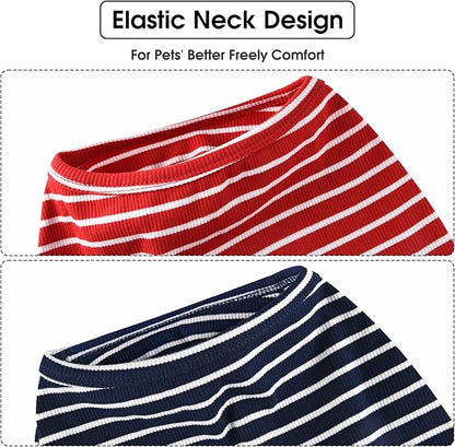Koneseve Dog Vest Lightweight Stretchy Dog T-Shirts Soft Cool Sleeveless Stripe - Image 7