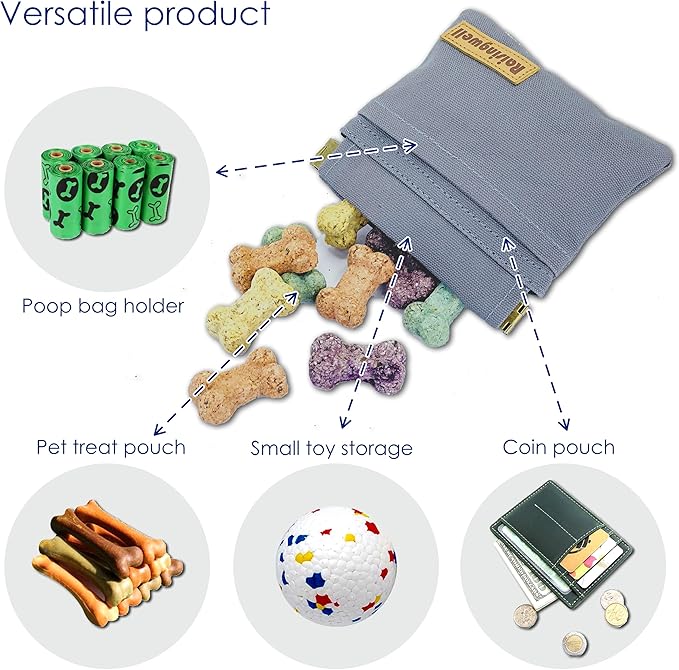 Raisingwell Dog Treat Pouch, Small Cotton Pocket Sized Training Holder - Image 4